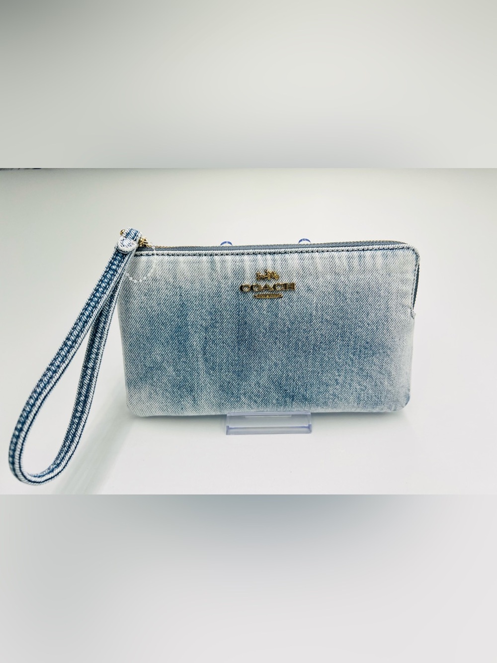 Coach Denim Corner Zip Wristlet NWT
